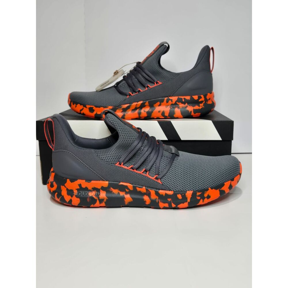Adidas Lite Racer Adapt 7.0 Running Sneakers | Grey Orange Camo | Men's Size 13